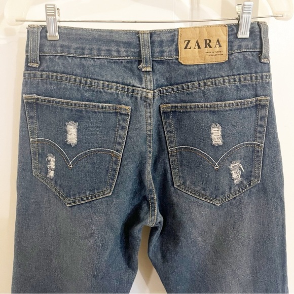 Zara Distressed Straight Leg Jeans - Picture 6 of 9